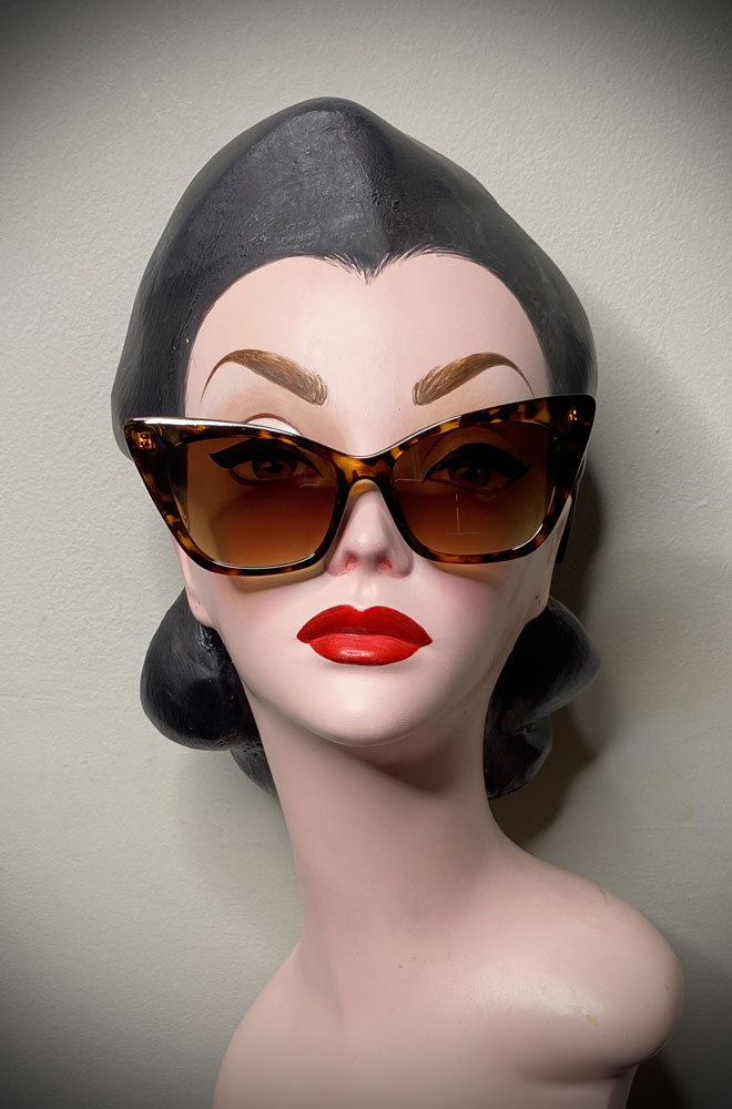 Vintage-style Tortoiseshell Margo sunglasses at Deadly is the Female. Effortlessly add some sassy, pinup glamour to your day!