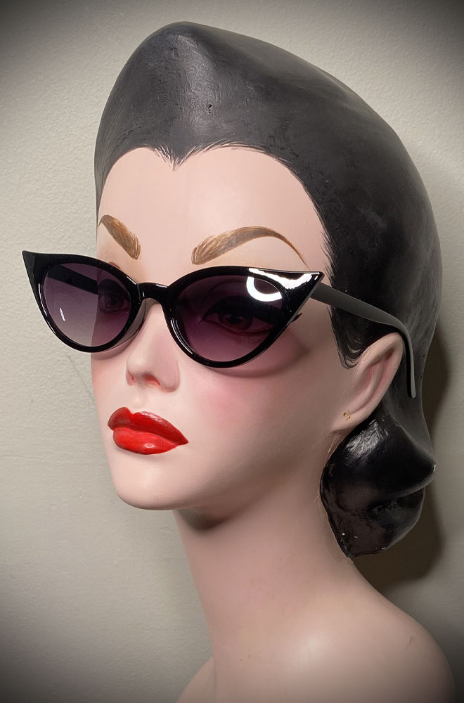 Vintage-style Black Marilyn sunglasses at Deadly is the Female. Effortlessly add some pinup glamour to your day!
