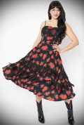 Lola Black Rose Dress - a beautiful 50s style western fringe dress. Deadly is the Female are official UK stockists of Unique Vintage