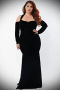The Elvira Gown is a vintage style wiggle dress by Unique Vintage at UK stockists, Deadly is the Female. An alluring black velvet maxi dress.