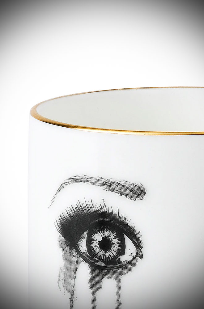 The Poet Coffee Cup is a Fine Bone China cup, featuring an exquisite gold rim and striking gift box alongside the captivating muse design.