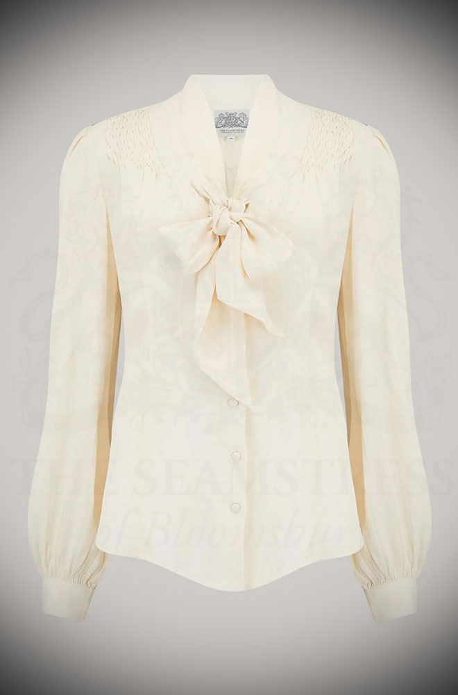 Cream Eva Blouse - a '40s-inspired blouse at Deadly is the Female. Chic, casual and timeless fashion for pin-up girls and vintage lovers.