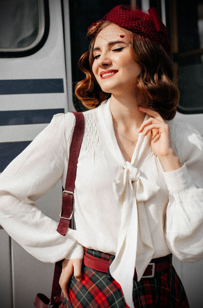 Cream Eva Blouse - a '40s-inspired blouse at Deadly is the Female. Chic, casual and timeless fashion for pin-up girls and vintage lovers.