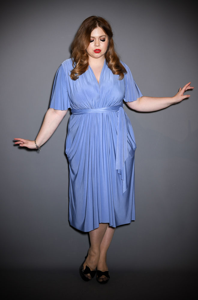 The Bluebell Flutter Sleeve Claudia Dress - One Size fits most draped dress. A signature piece for the Alexandra King for Deadly is the Female Collection