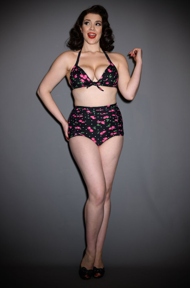The Cherry Dot Monroe Bikini Bottoms are sultry and bewitching retro swimwear. Turn heads in this knockout vintage-inspired bikini!