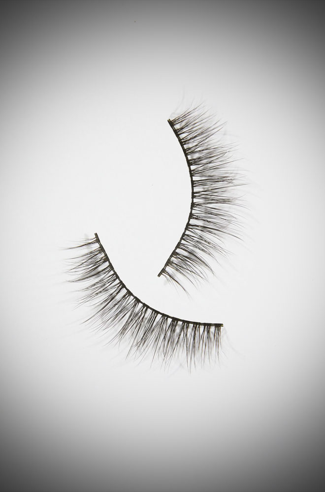 Teaserama Fluttery False Lashes by Bettie Page Beauty - luxe synthetic lashes. Vegan-friendly with a fine black cotton band. EU/FDA approved adhesive.