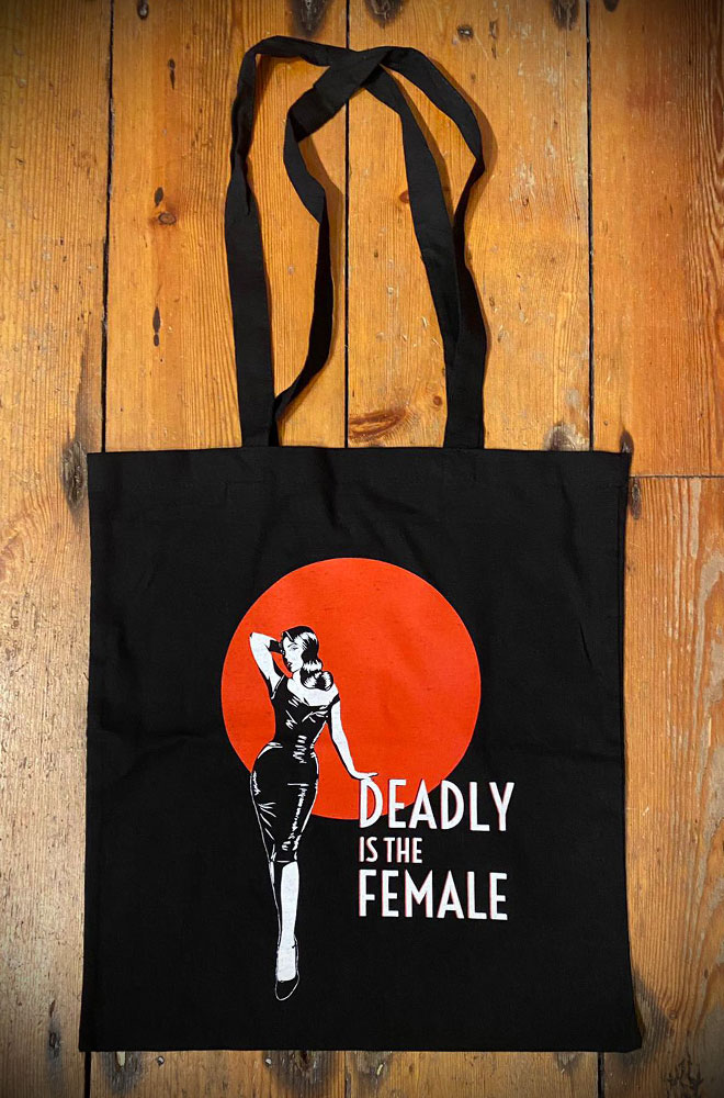 Ms Deadly Tote Bag - our Deadliest bag yet! This classic black tote is chic and sassy all at once. Exclusive and Limited Edition.