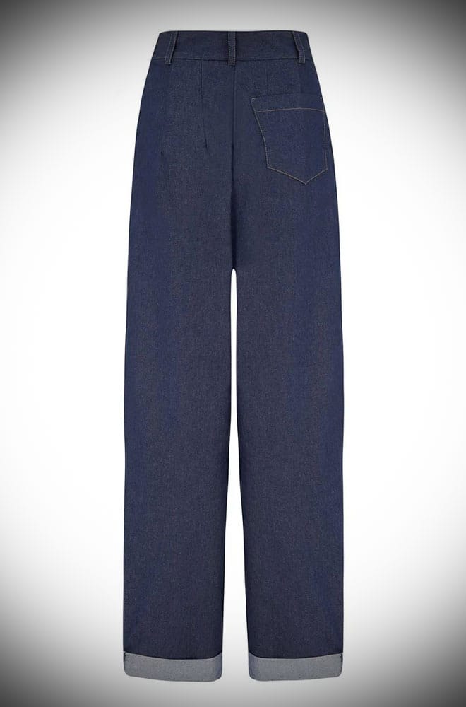 Effortless vintage style, inspired by a true icon. The Monroe Denim High Waisted Trousers are a modern tribute to the timeless glamour of Marilyn Monroe.