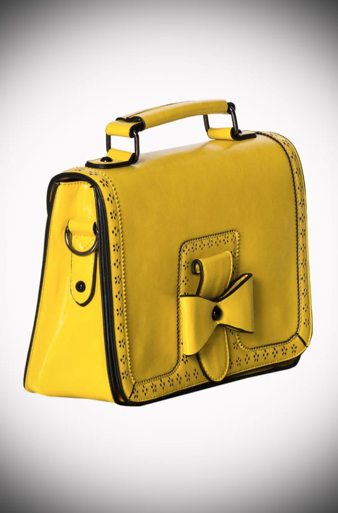 The Scandal Handbag is a chic faux leather handbag in gorgeous, sunshine yellow. Classic and timeless, this stylish bag is an essential finishing touch to any outfit.