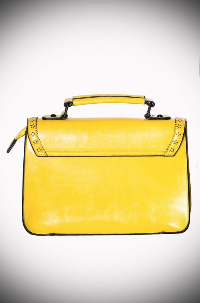 The Scandal Handbag is a chic faux leather handbag in gorgeous, sunshine yellow. Classic and timeless, this stylish bag is an essential finishing touch to any outfit.