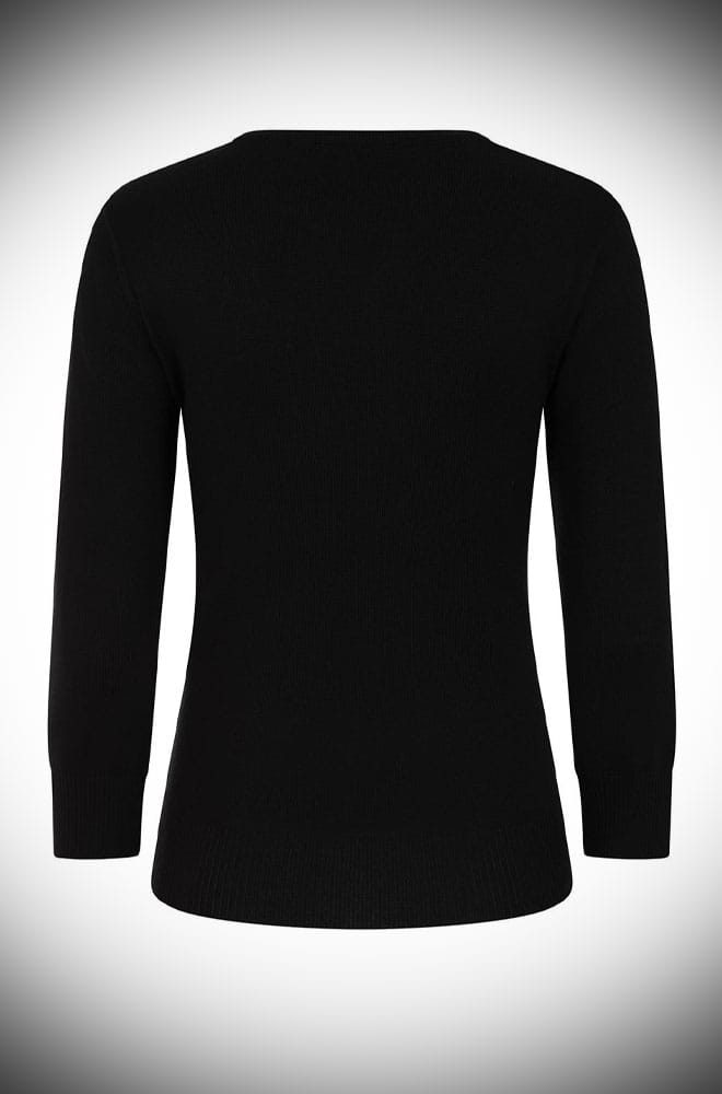 1940s vintage goth Spiderweb Jumper in black and silver - perfectly spooky and chic. Available now at Deadly is the Female