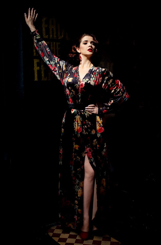 Winter Rose Velvet Claudia Gown