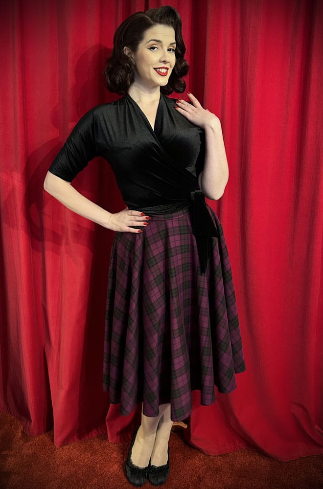 For wearable, vintage inspired style you can wear day to day, look no further than the Berry Tartan Swing Skirt. Designed & made in the UK.
