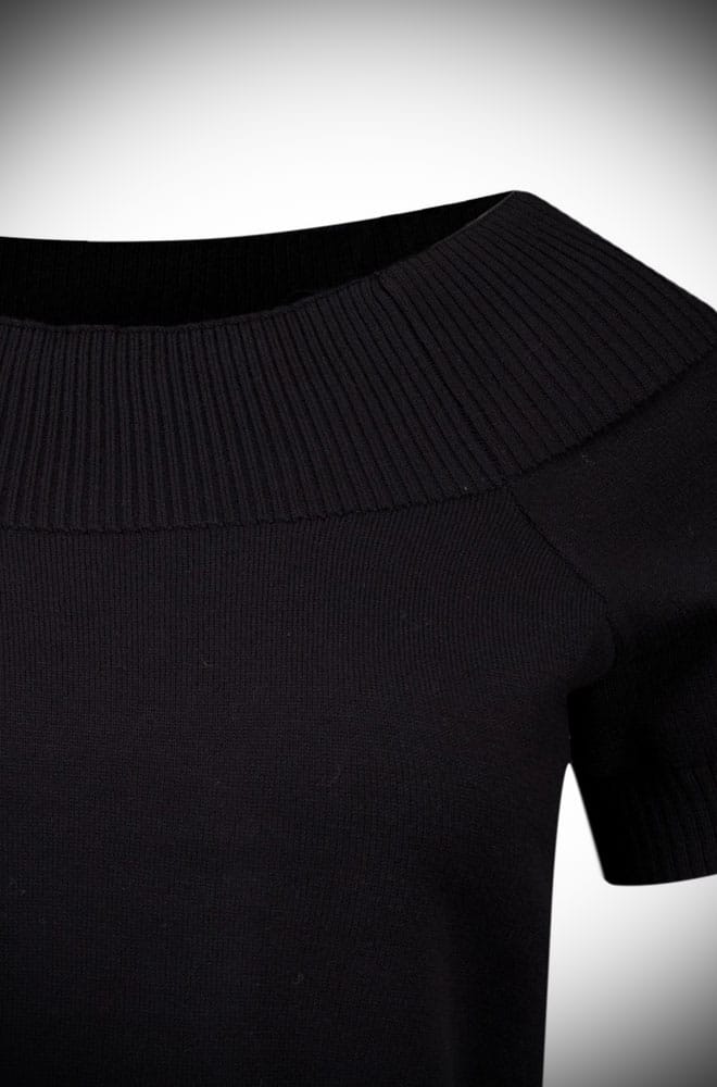 A 50s rockabilly classic - the Lavinia Top can be worn on or off the shoulder. Get effortless bad girl styling with everything from jeans to wiggle skirts! 